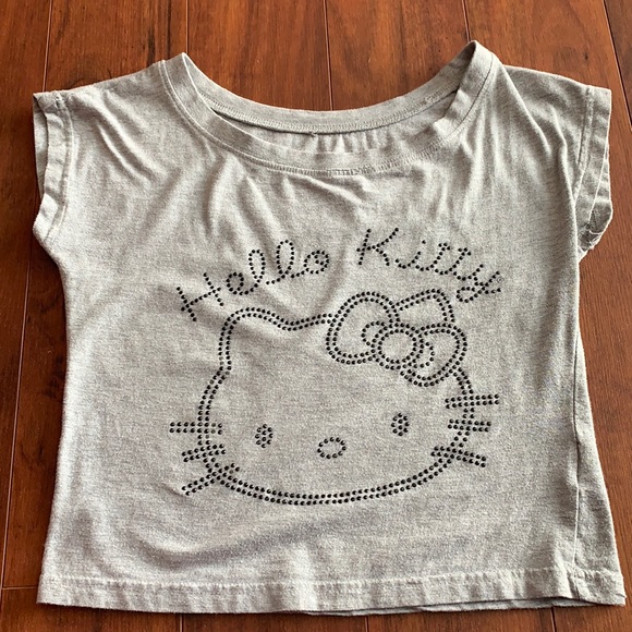 Thrifted Hello Kitty Tee kids size small grey - Picture 1 of 8